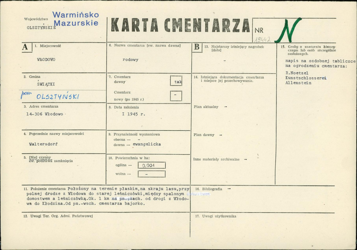 Karta cmentarza, skan nr 1