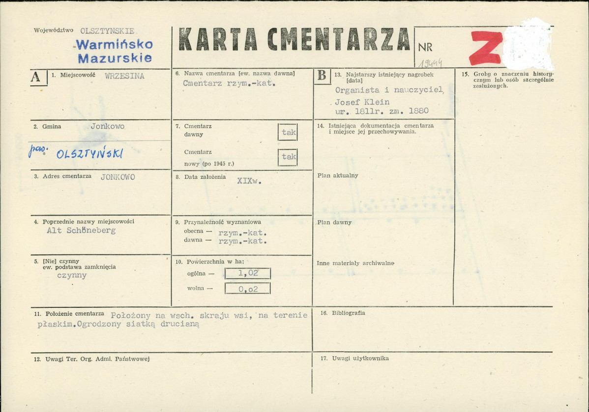 Karta cmentarza, skan nr 1