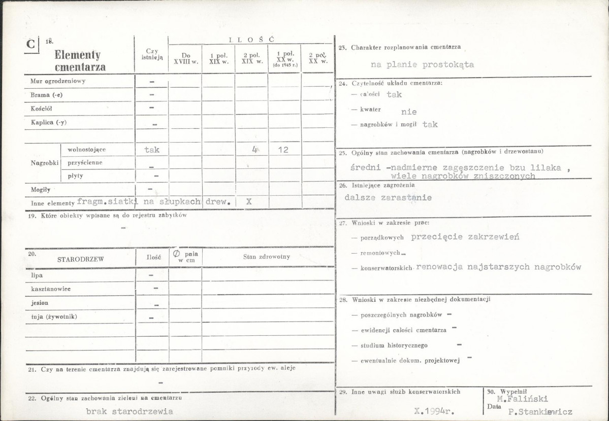 Karta cmentarza, skan nr 2