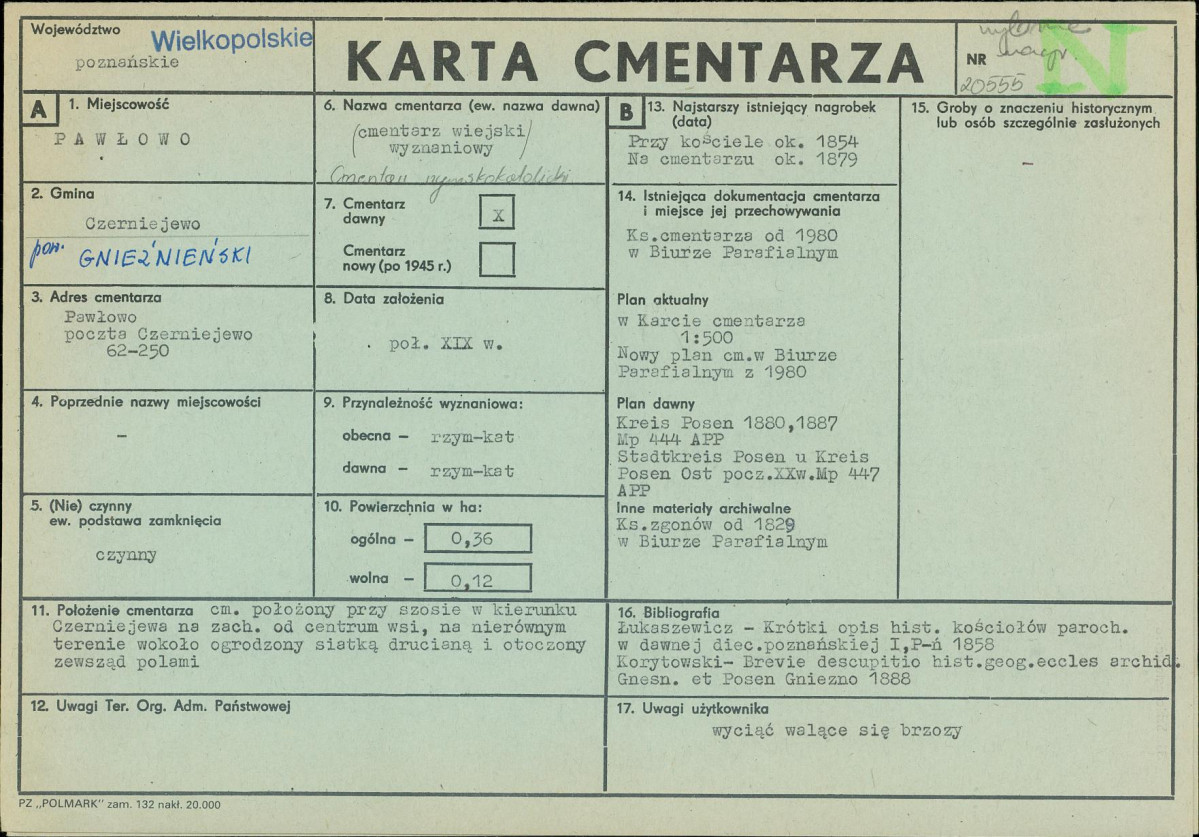 Karta cmentarza, skan nr 1