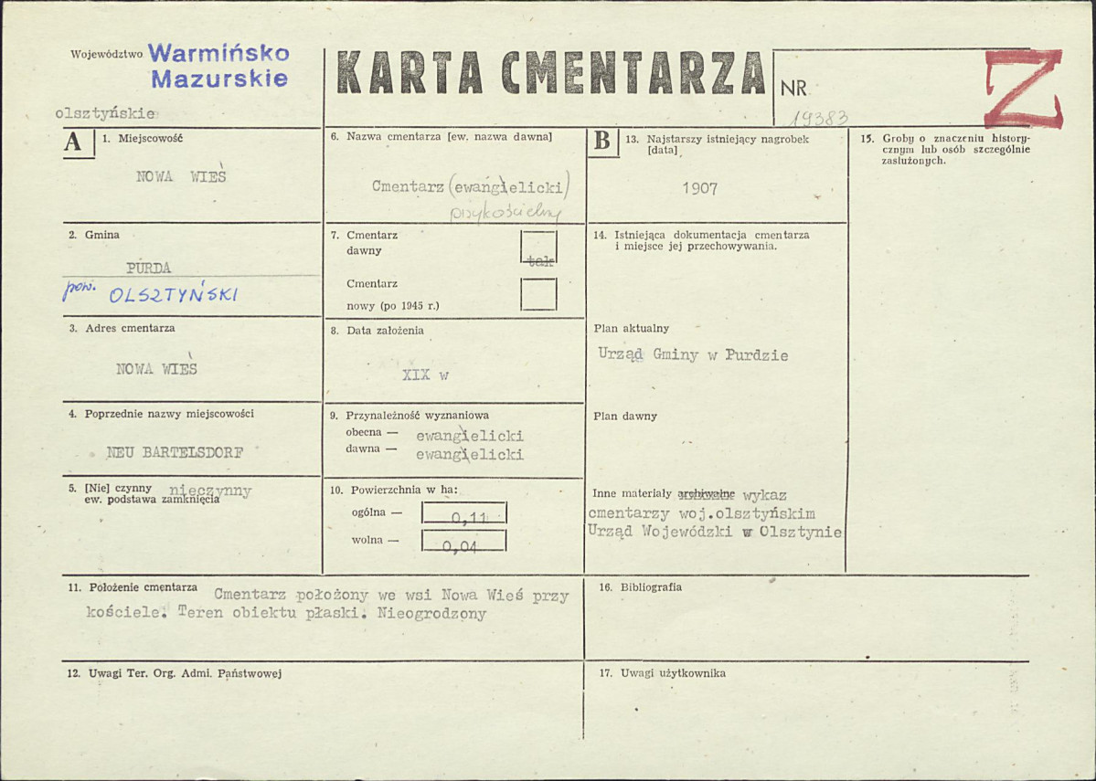 Karta cmentarza, skan nr 1