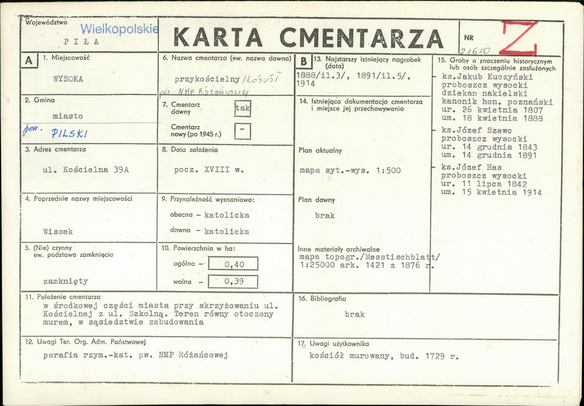 Karta cmentarza, skan nr 1