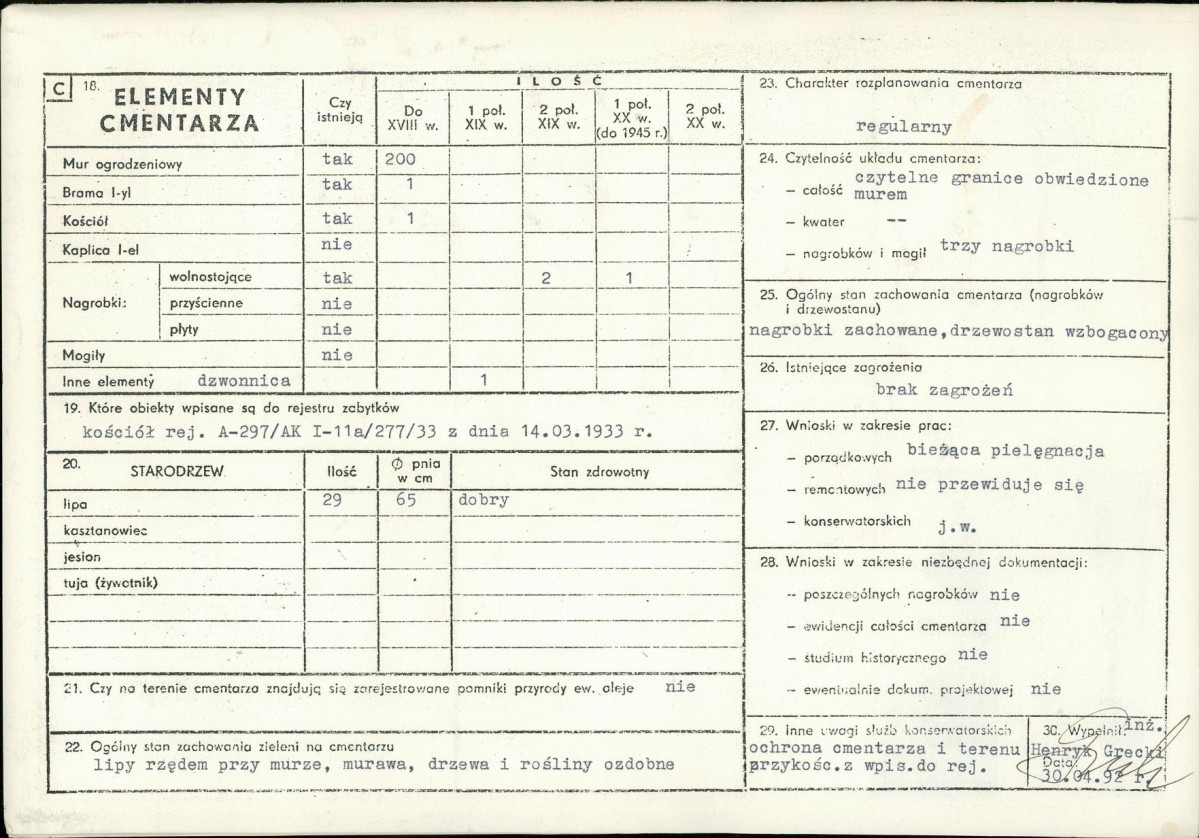 Karta cmentarza, skan nr 2