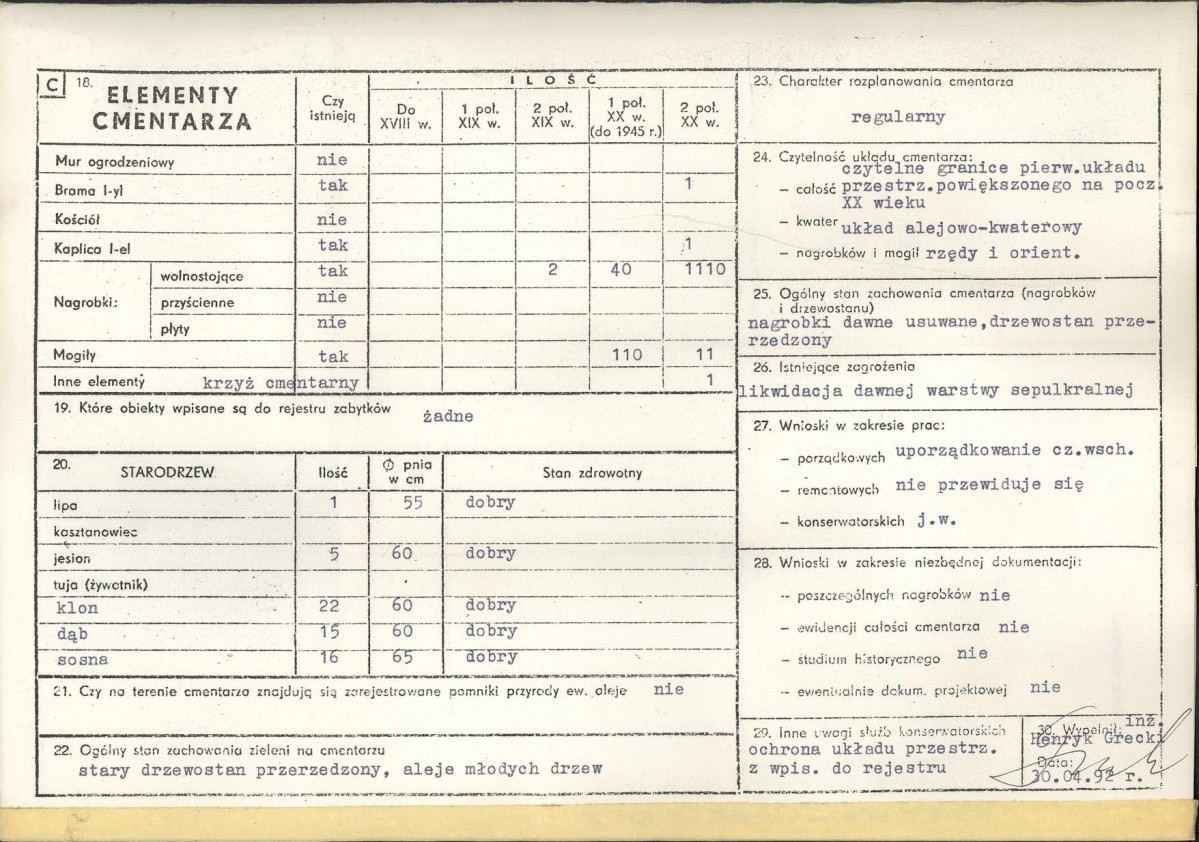KC - Karta cmentarza, skan nr 2