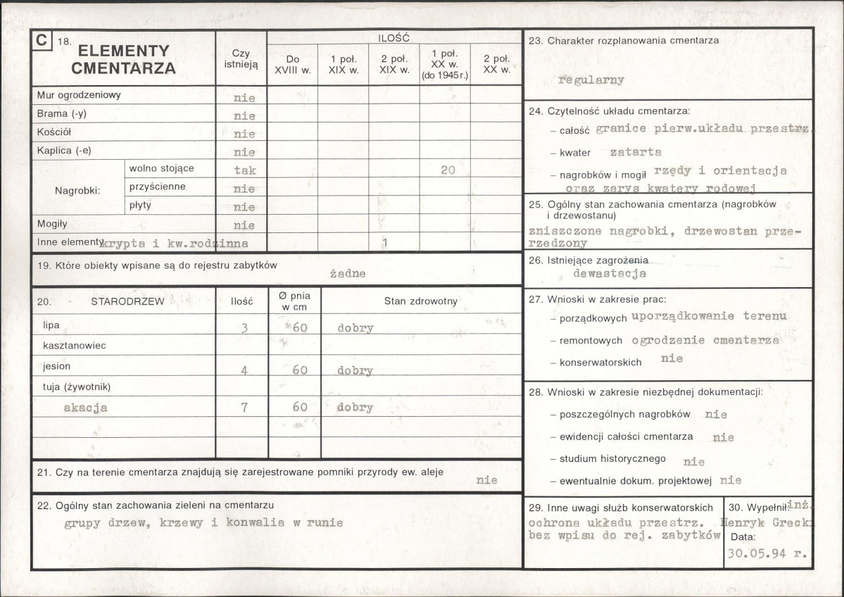 Karta cmentarza, skan nr 2