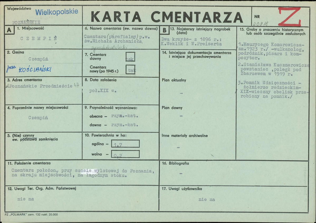 Karta cmentarza, skan nr 1