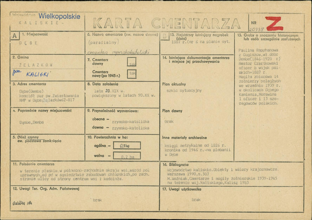 Karta cmentarza, skan nr 1
