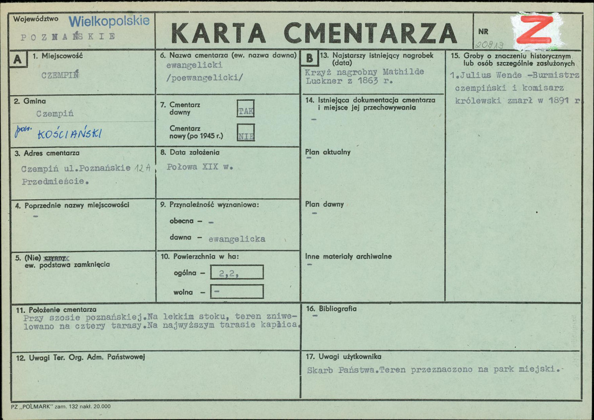 Karta cmentarza, skan nr 1
