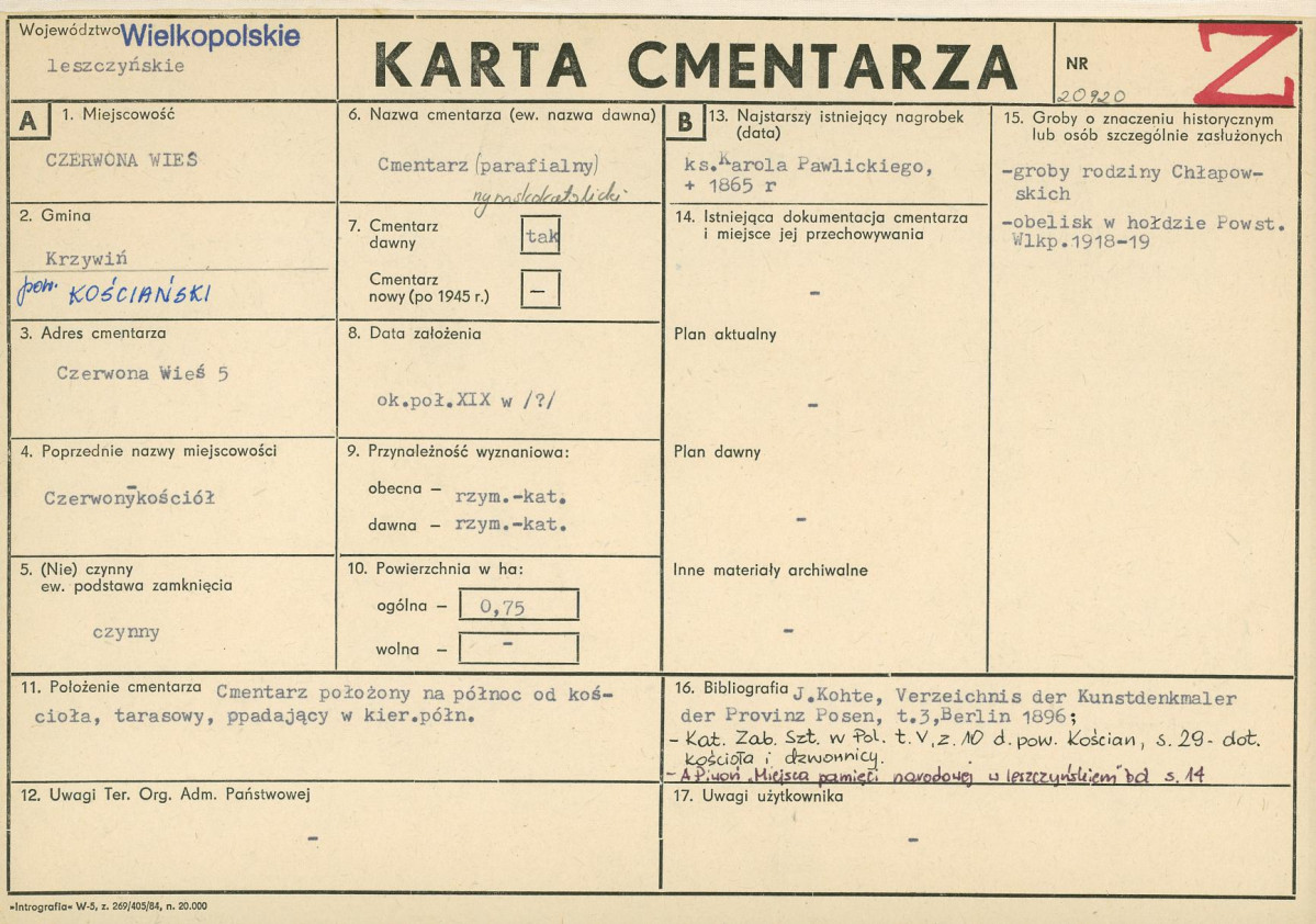Karta cmentarza, skan nr 1