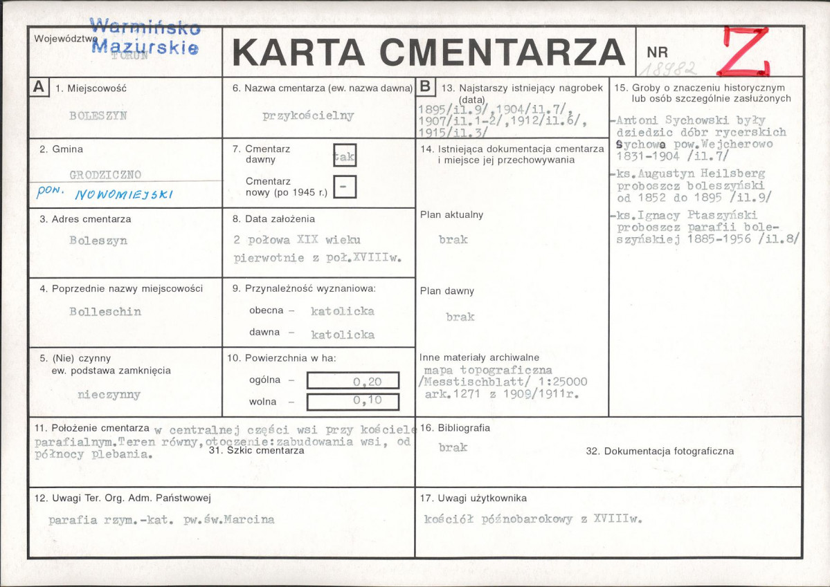 Karta cmentarza, skan nr 1