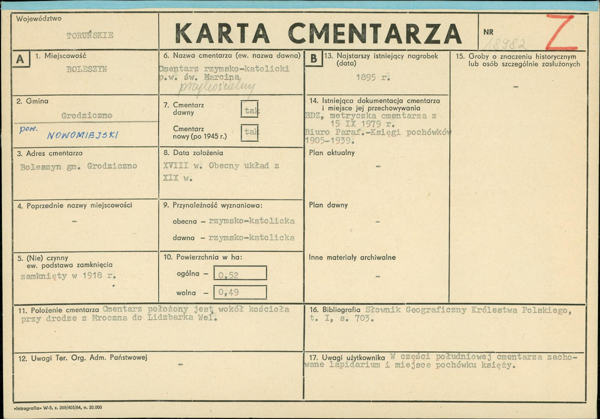 Karta cmentarza, skan nr 1
