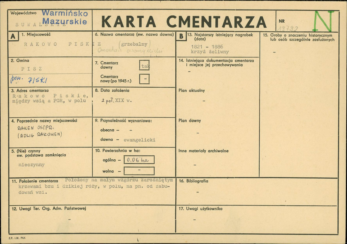 Karta cmentarza, skan nr 1