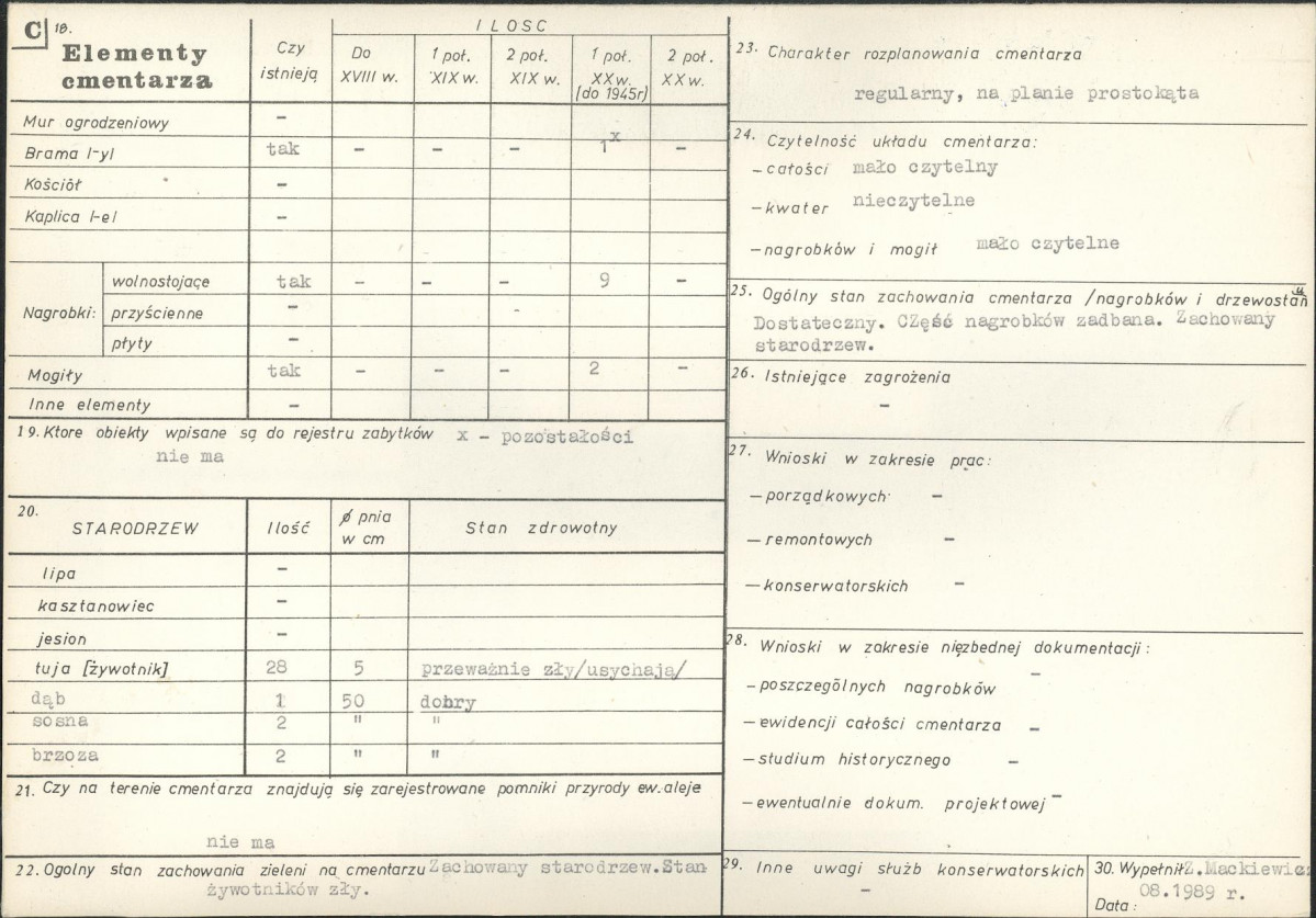 Karta cmentarza, skan nr 2