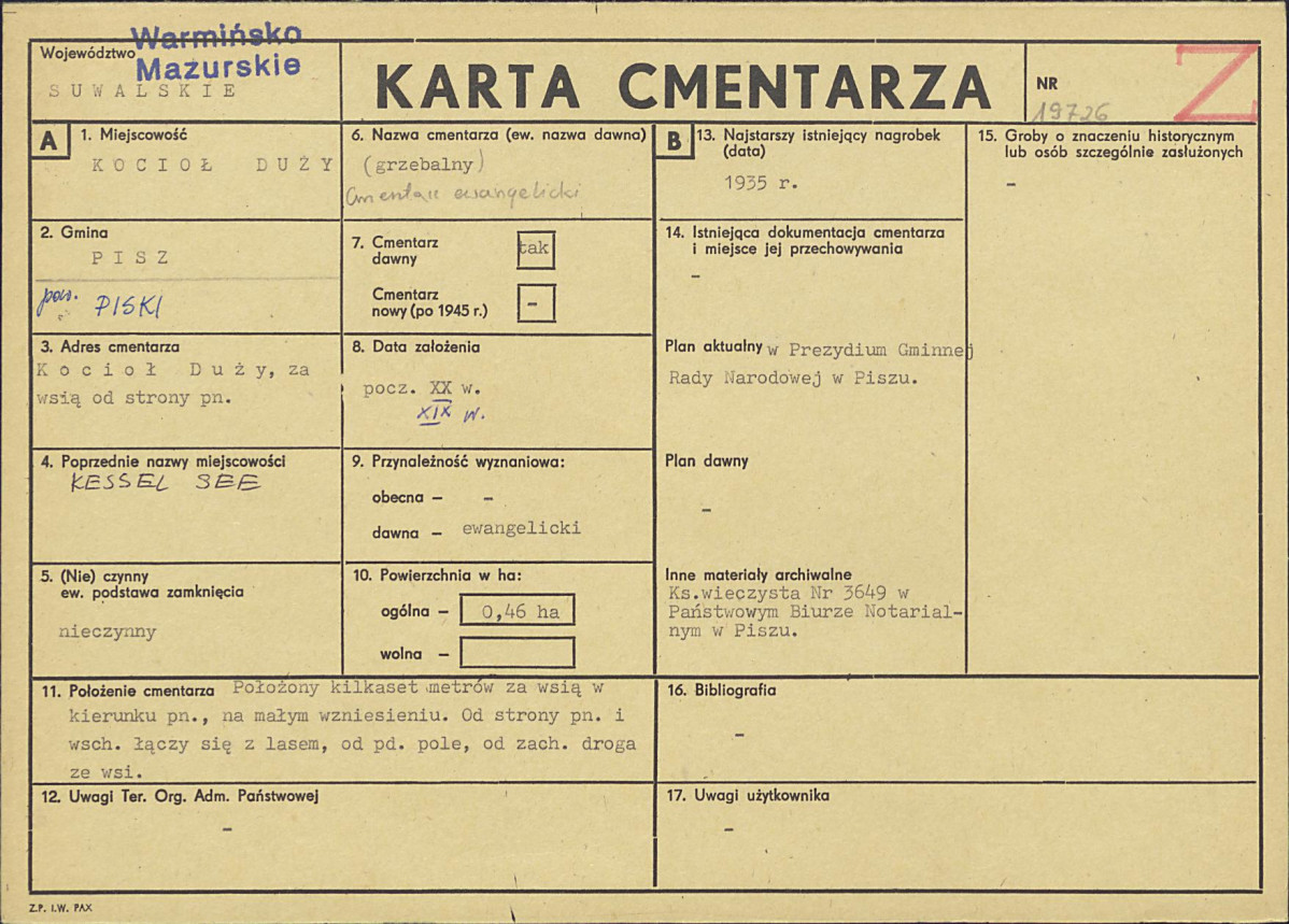 Karta cmentarza, skan nr 1