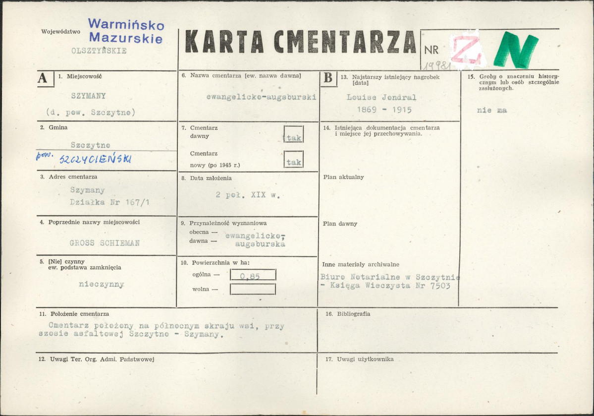 Karta cmentarza, skan nr 1