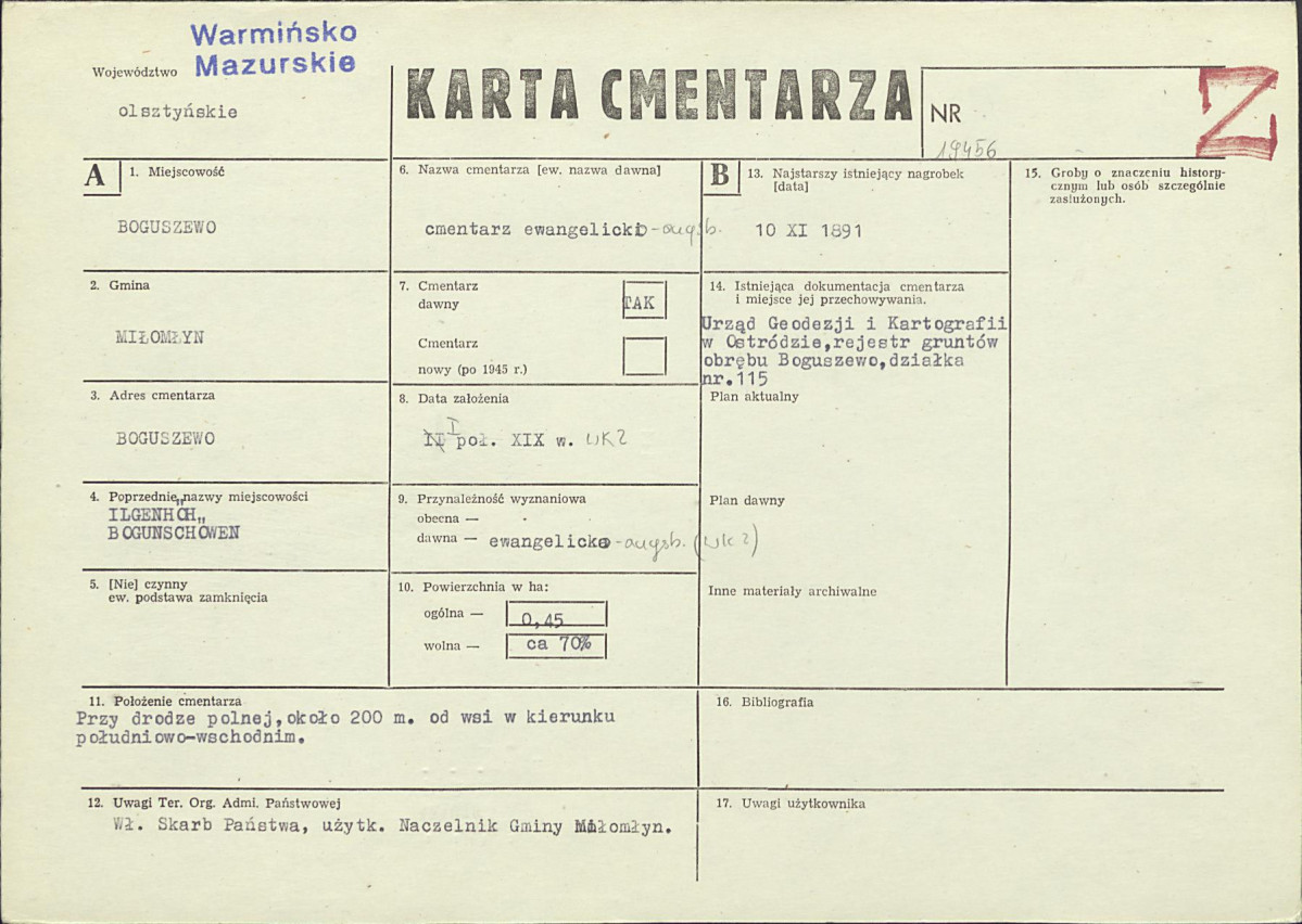 Karta cmentarza, skan nr 1