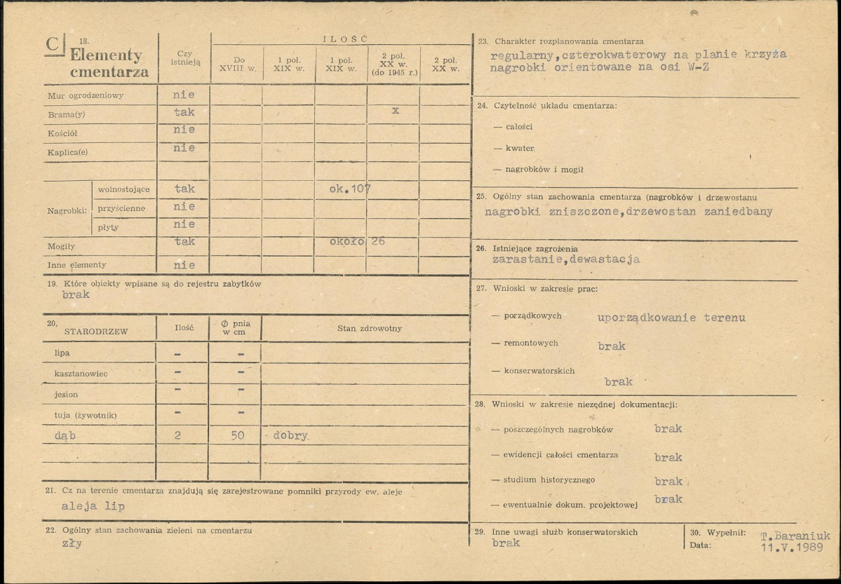 Karta cmentarza, skan nr 2