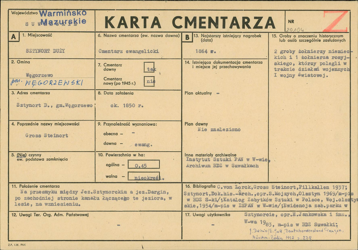 Karta cmentarza, skan nr 1