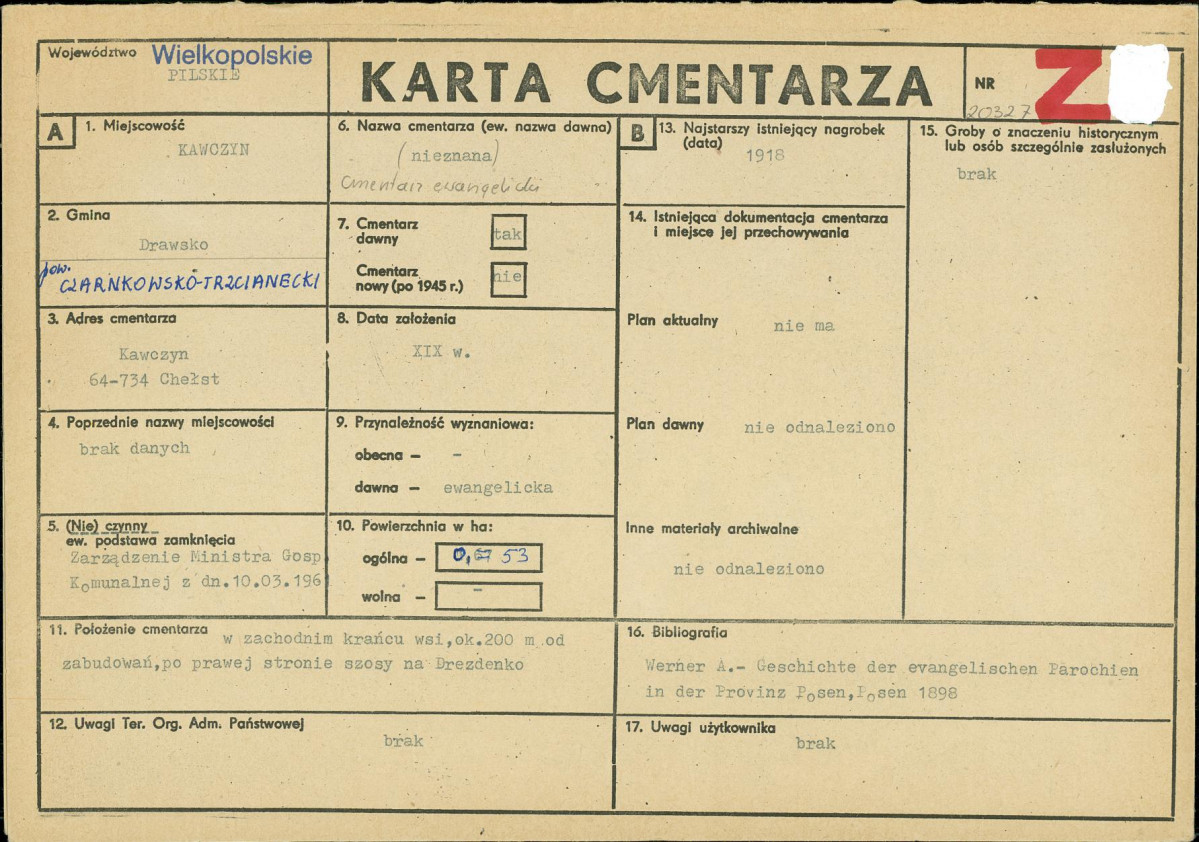 Karta cmentarza, skan nr 1