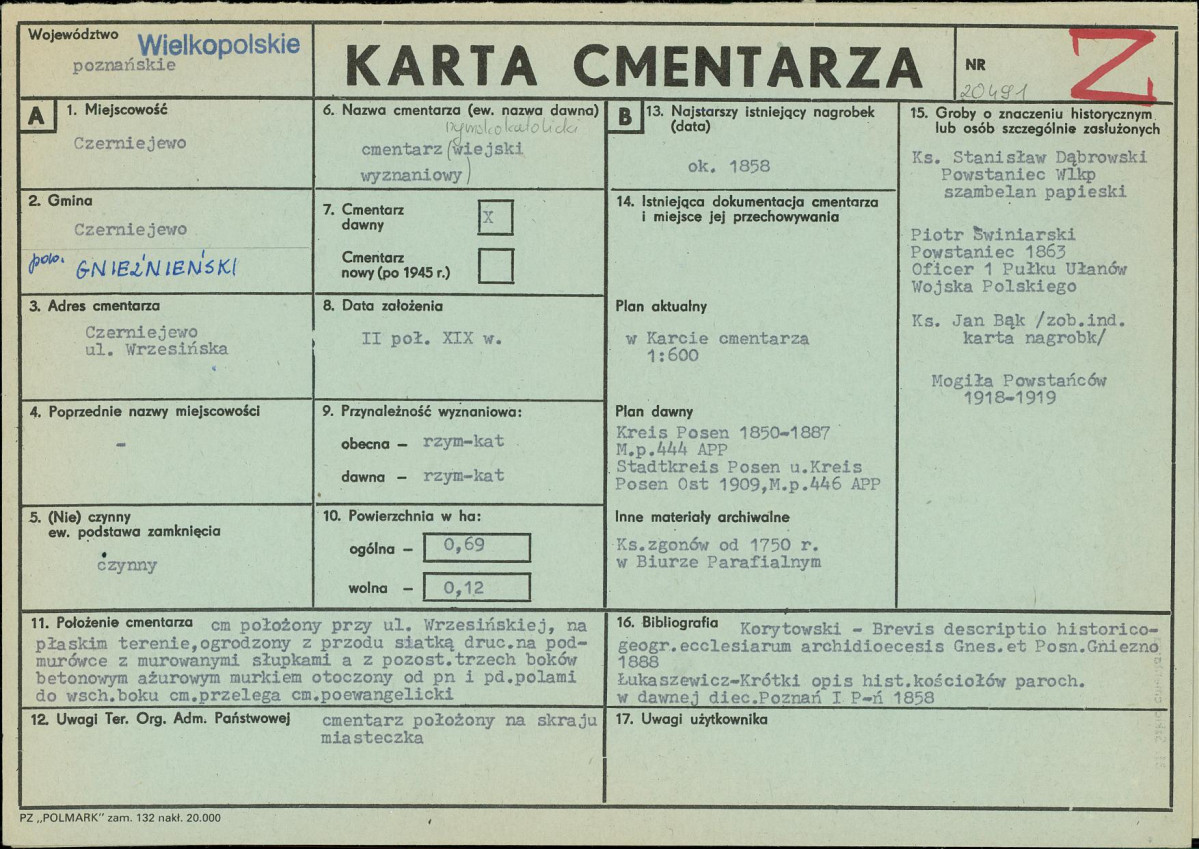 Karta cmentarza, skan nr 1