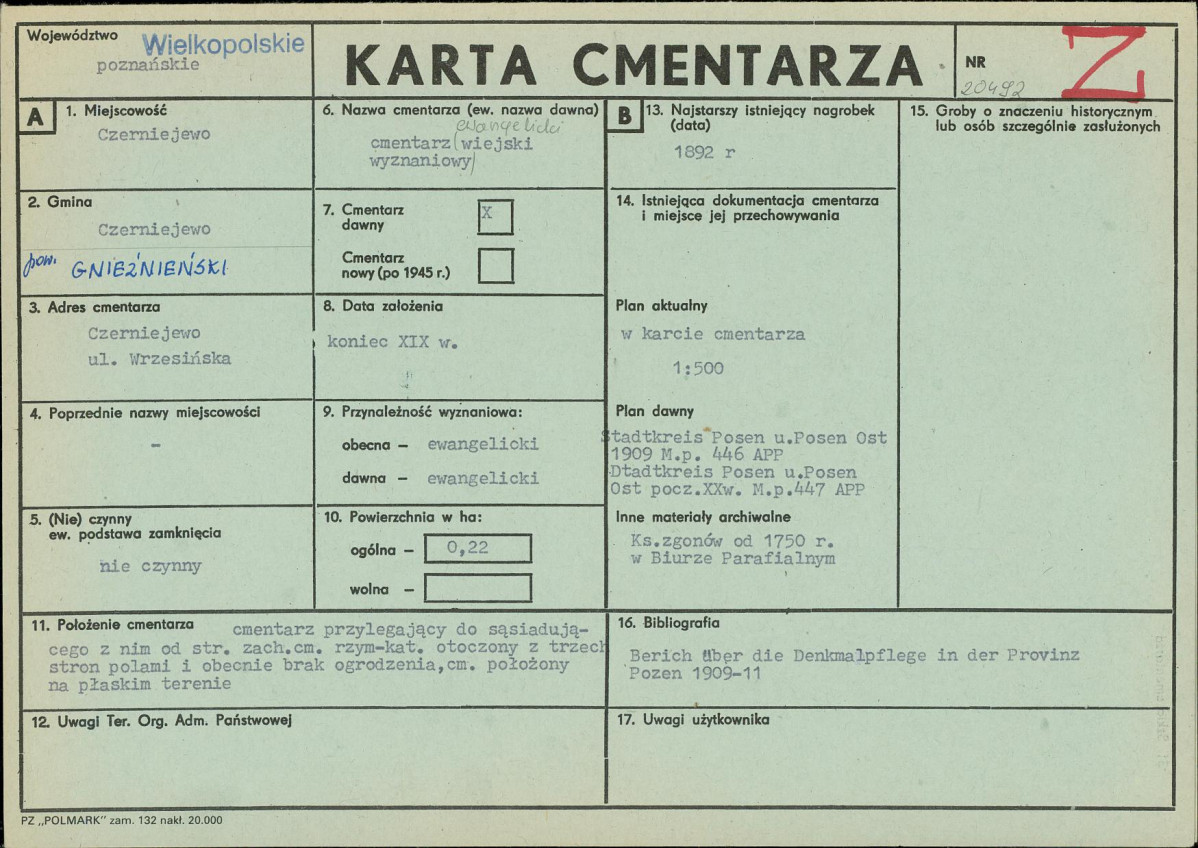 Karta cmentarza, skan nr 1