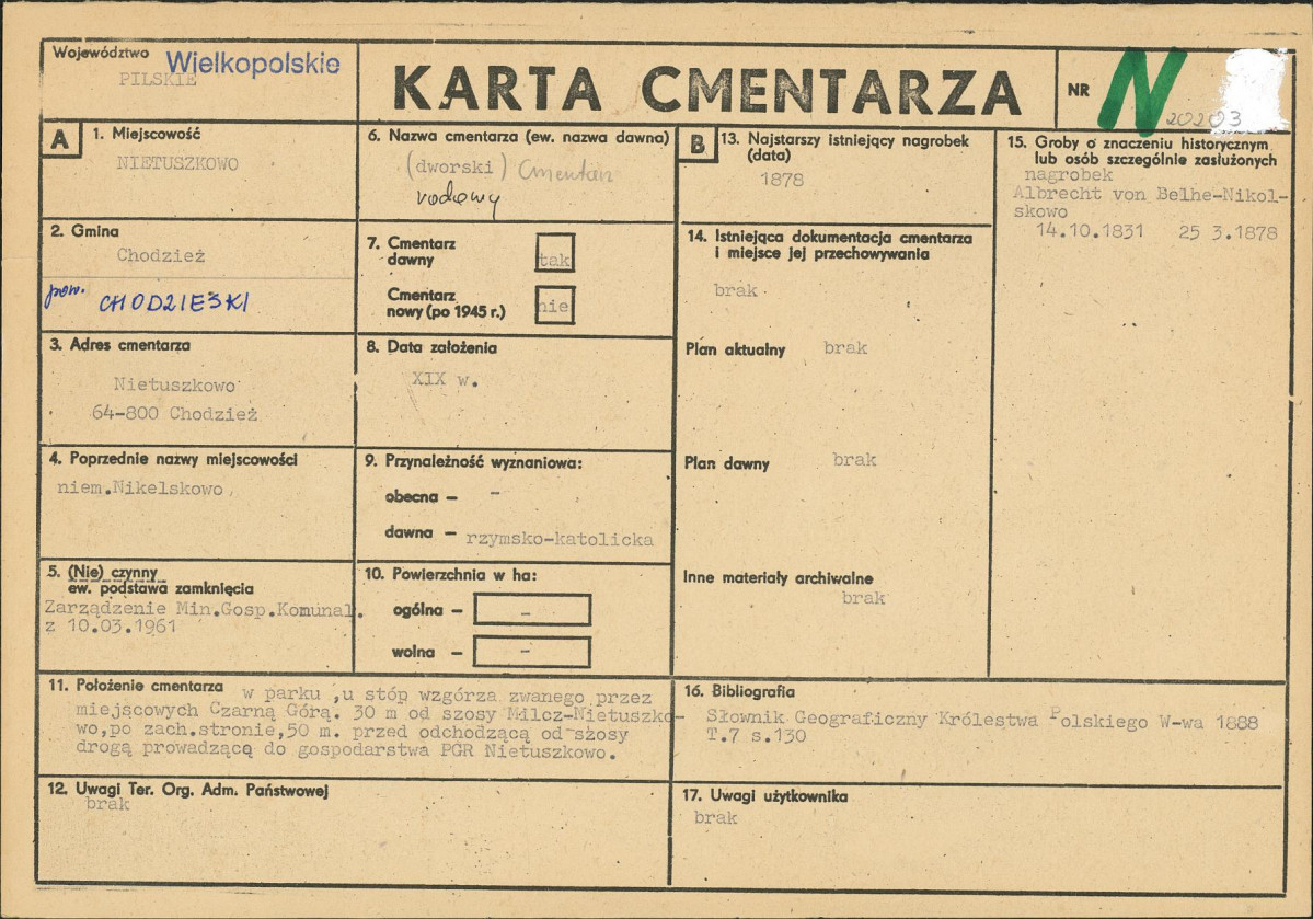 Karta cmentarza, skan nr 1