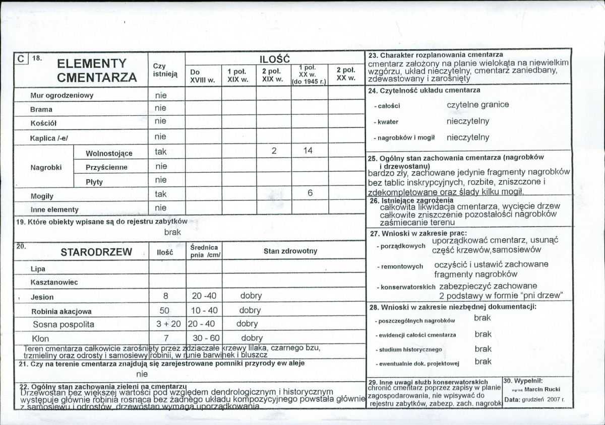 KC - Karta cmentarza, skan nr 2