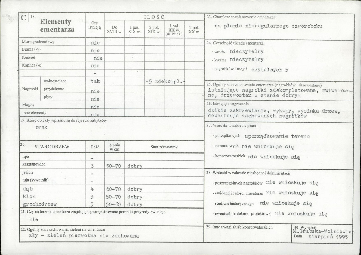 KC - Karta cmentarza, skan nr 2