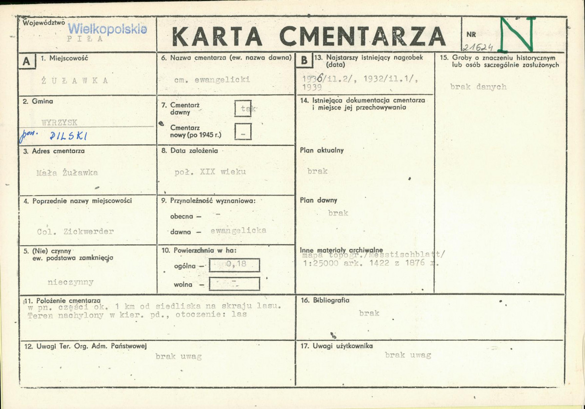 Karta cmentarza, skan nr 1