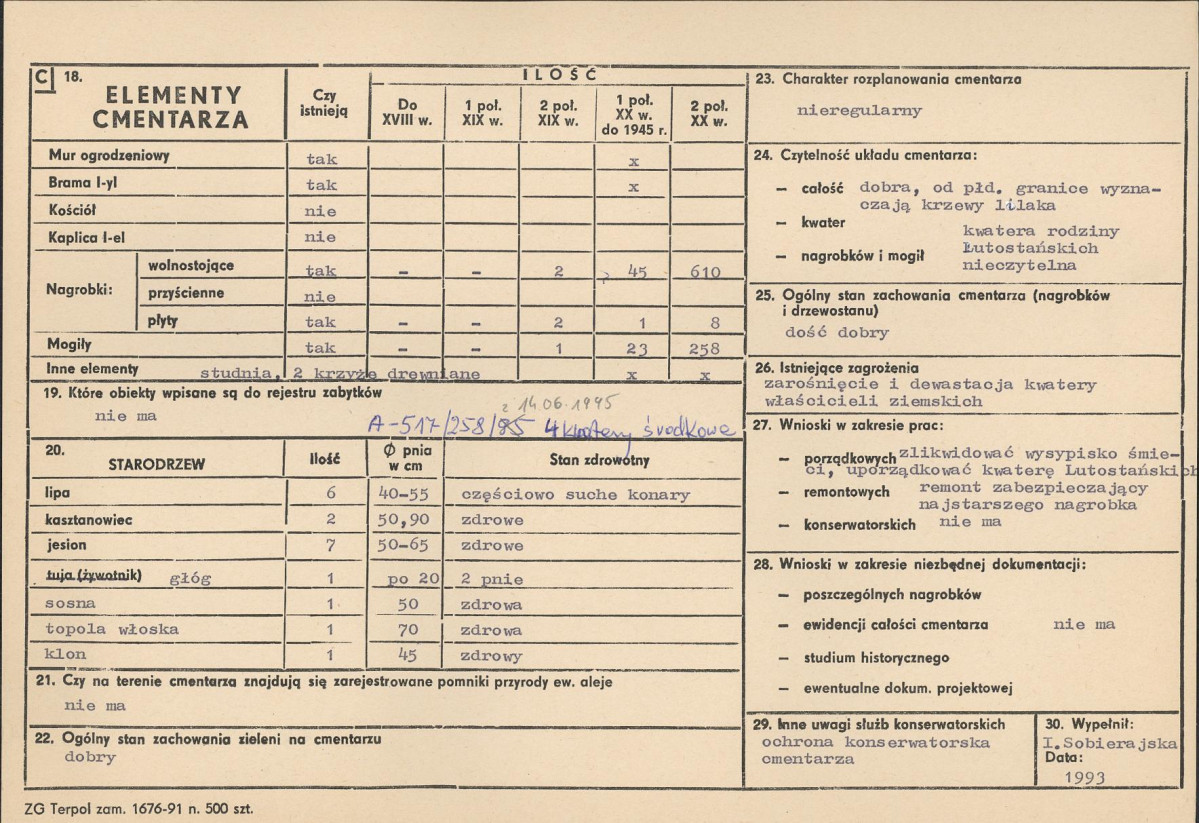 KC - Karta cmentarza, skan nr 2