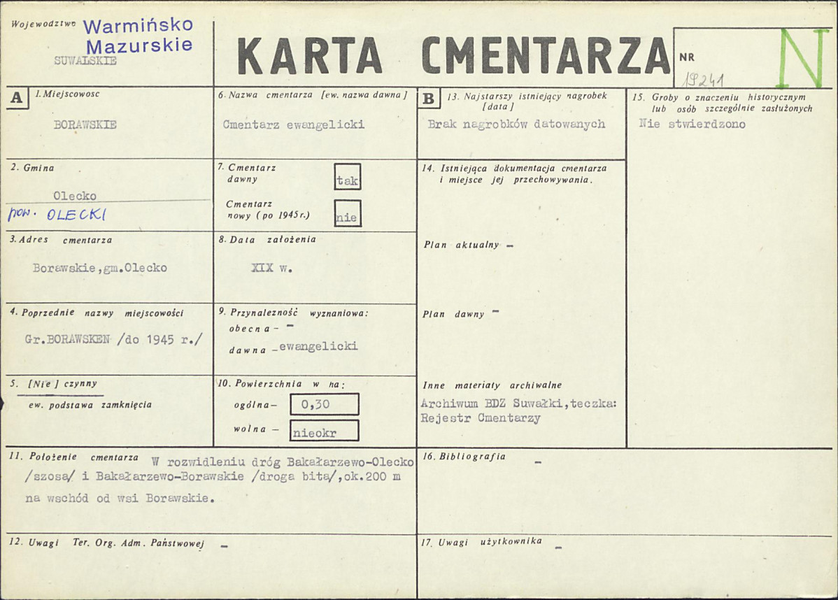 Karta cmentarza, skan nr 1