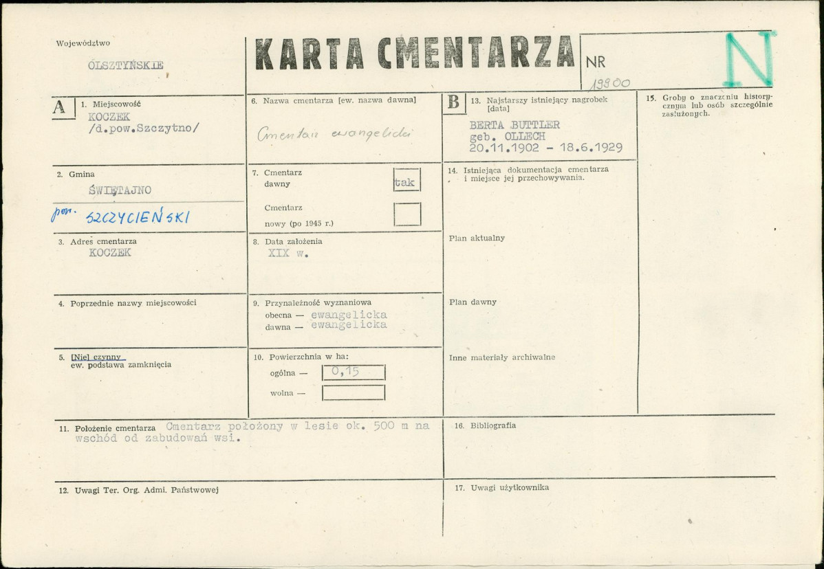 Karta cmentarza, skan nr 1