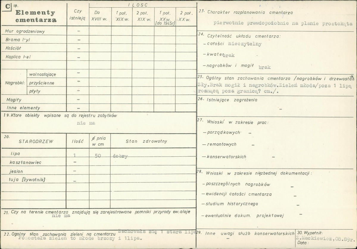 Karta cmentarza, skan nr 2