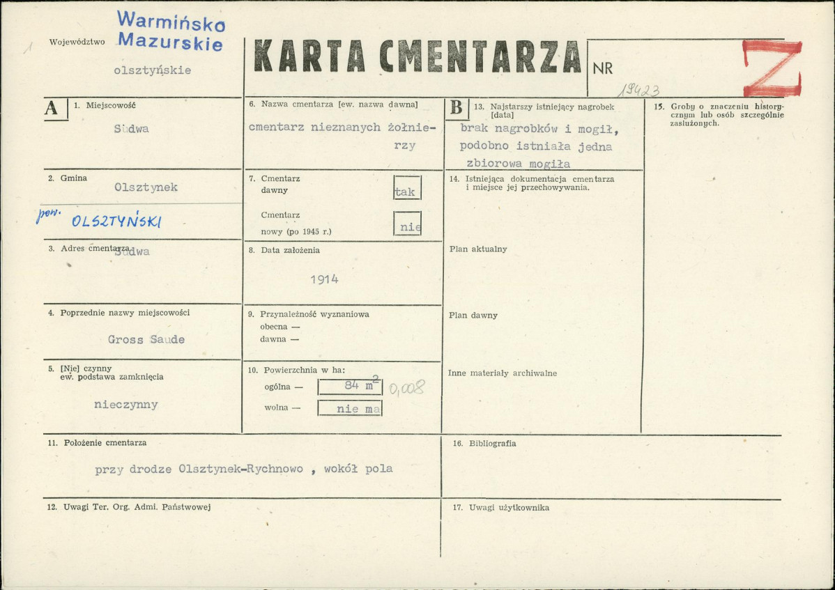 Karta cmentarza, skan nr 1