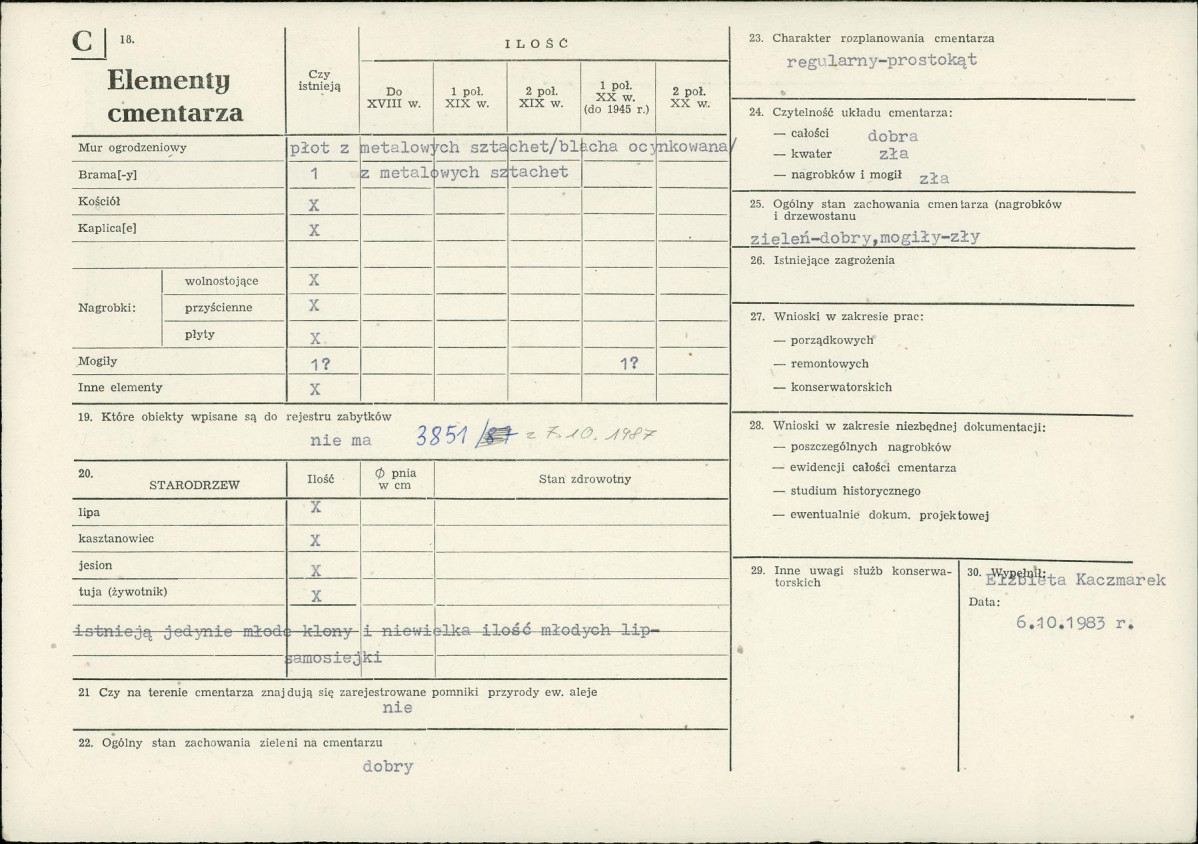 Karta cmentarza, skan nr 2