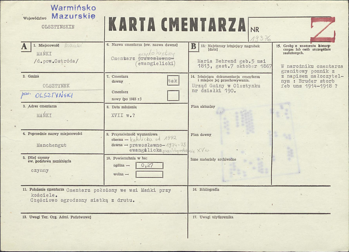 Karta cmentarza, skan nr 1