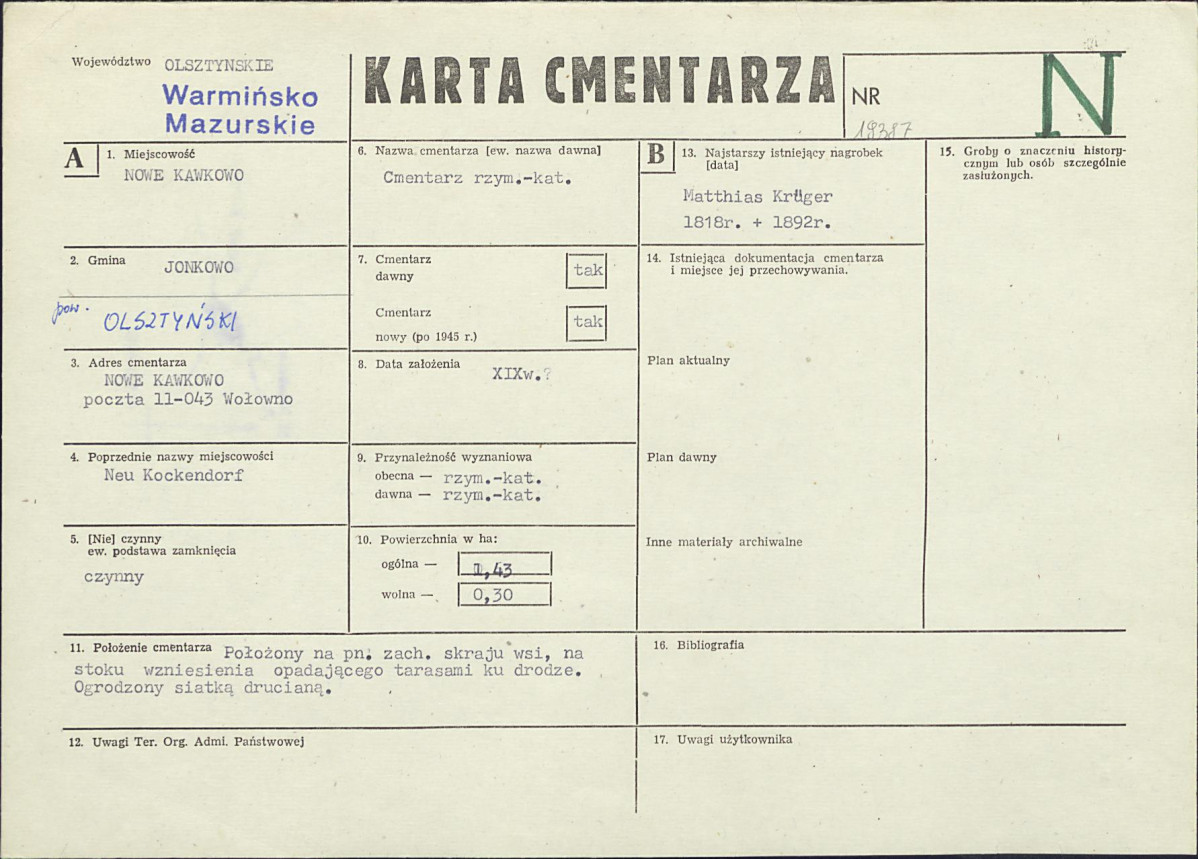 Karta cmentarza, skan nr 1