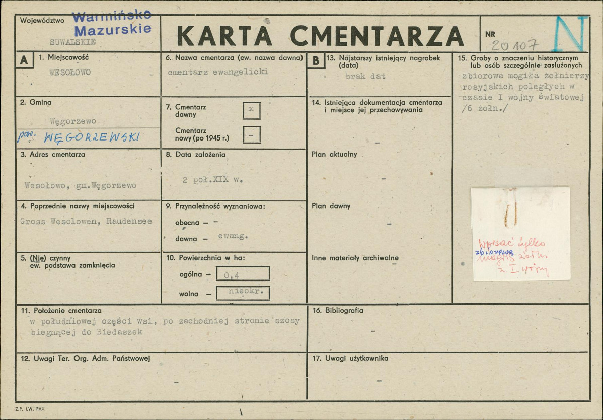 Karta cmentarza, skan nr 1