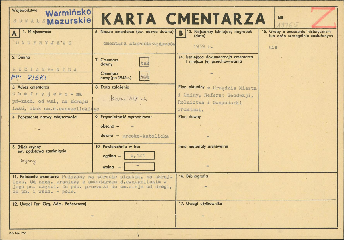 Karta cmentarza, skan nr 1