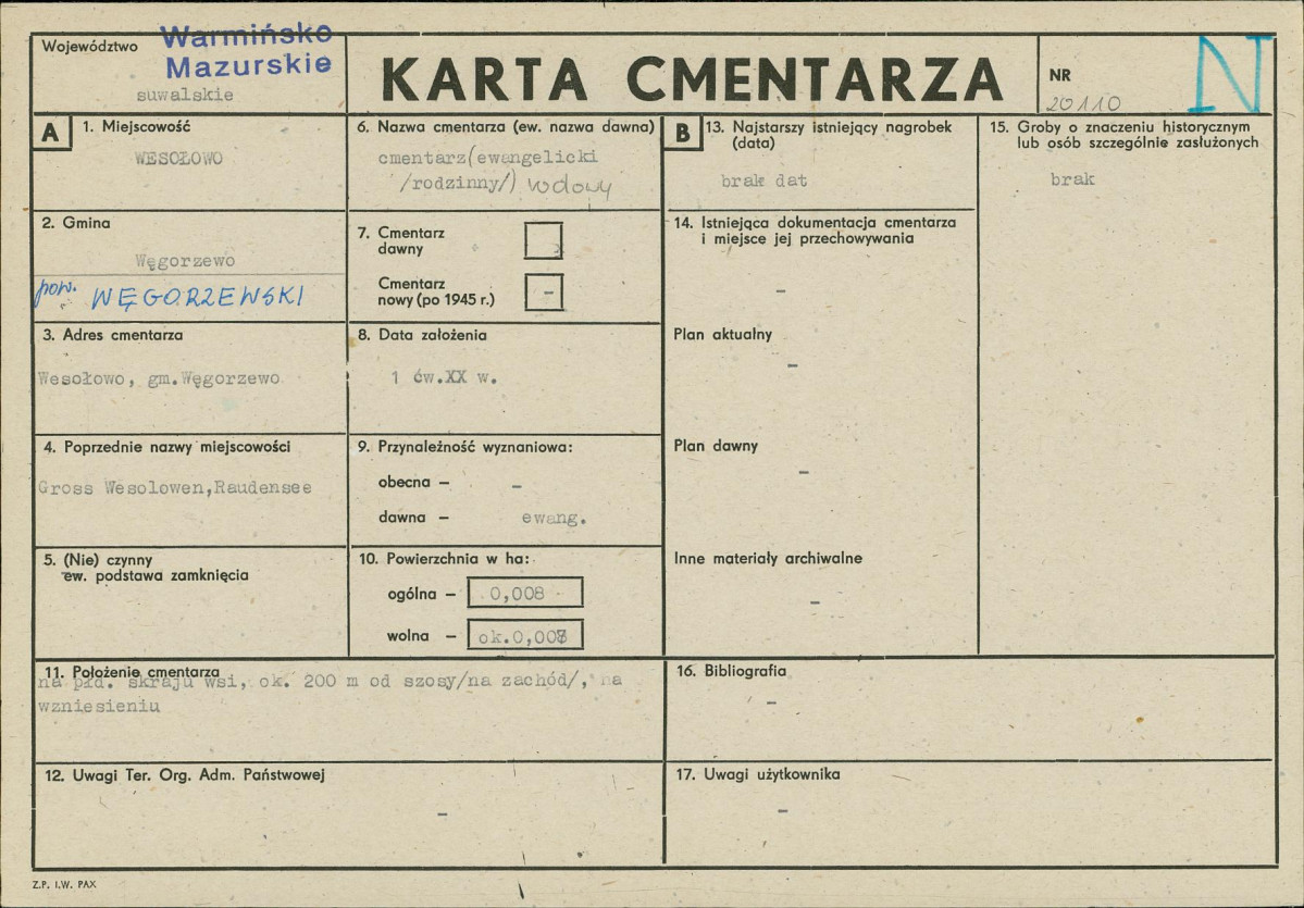 Karta cmentarza, skan nr 1