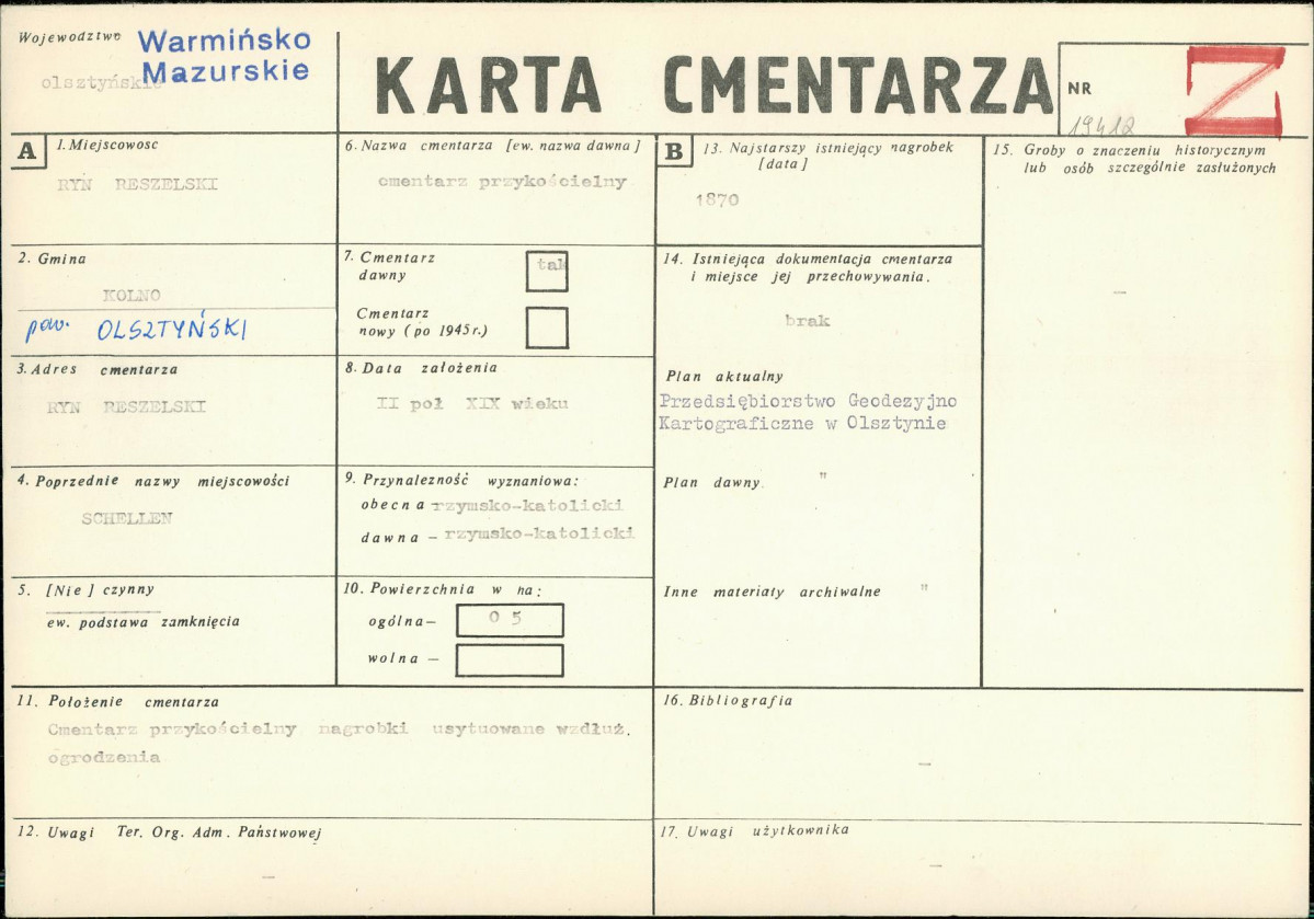 Karta cmentarza, skan nr 1