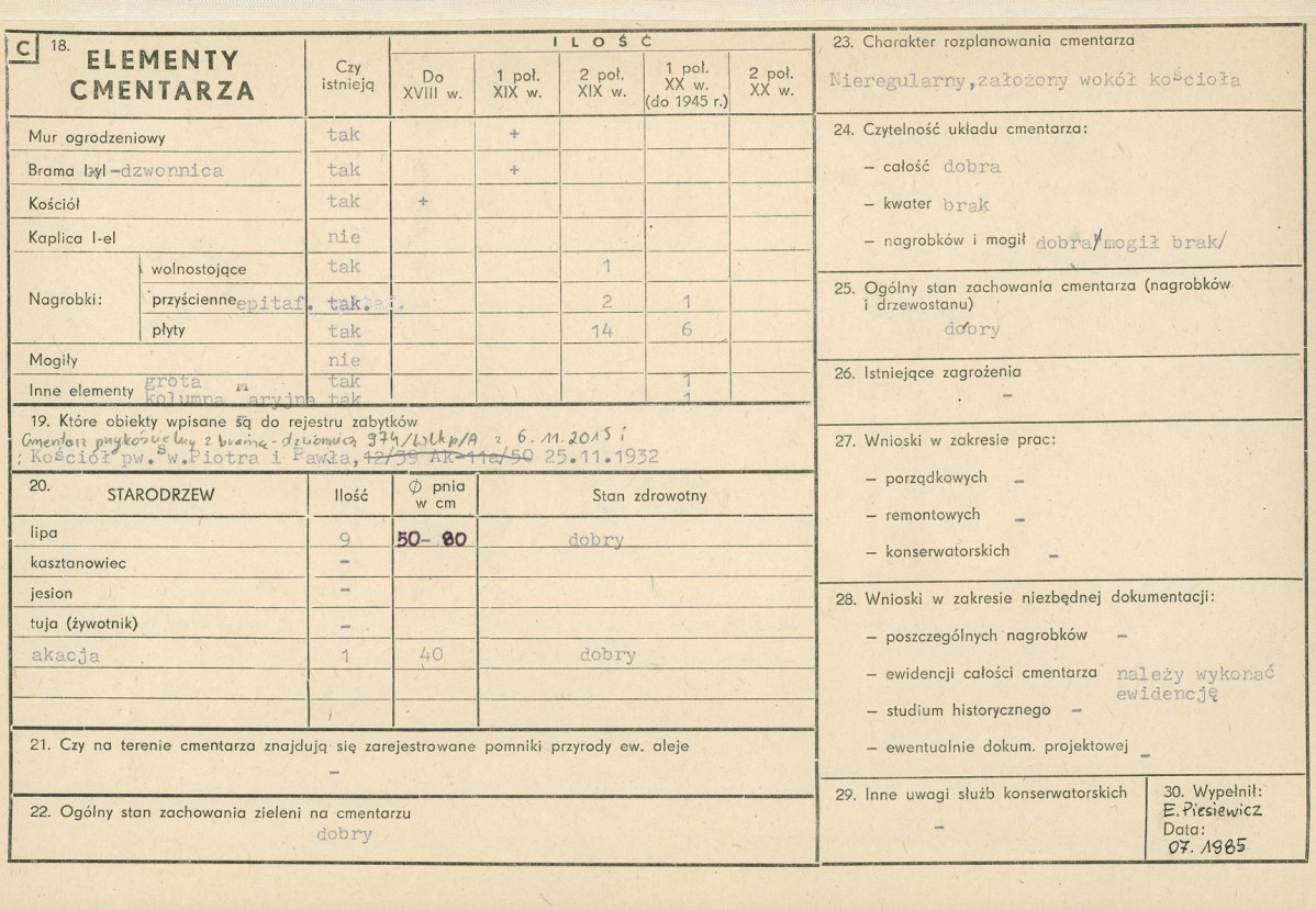 Karta cmentarza, skan nr 2