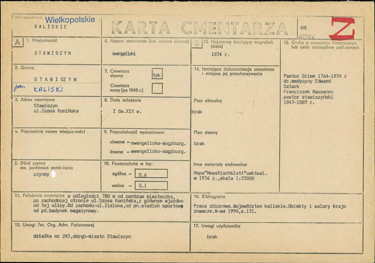 Karta cmentarza, skan nr 1