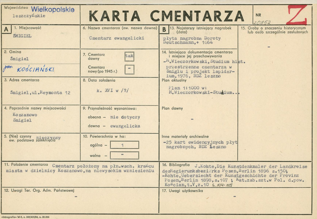 Karta cmentarza, skan nr 1