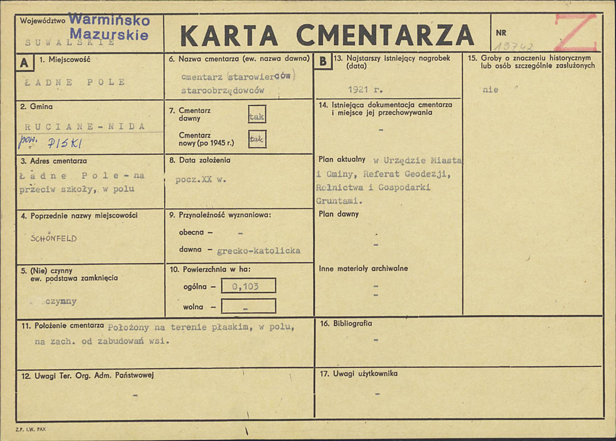 Karta cmentarza, skan nr 1