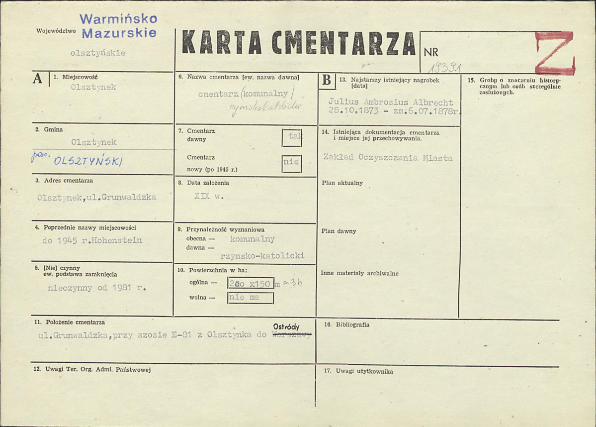 Karta cmentarza, skan nr 1
