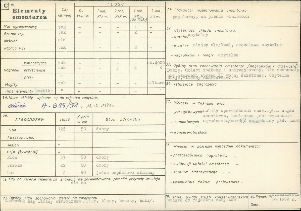 Karta cmentarza, skan nr 2