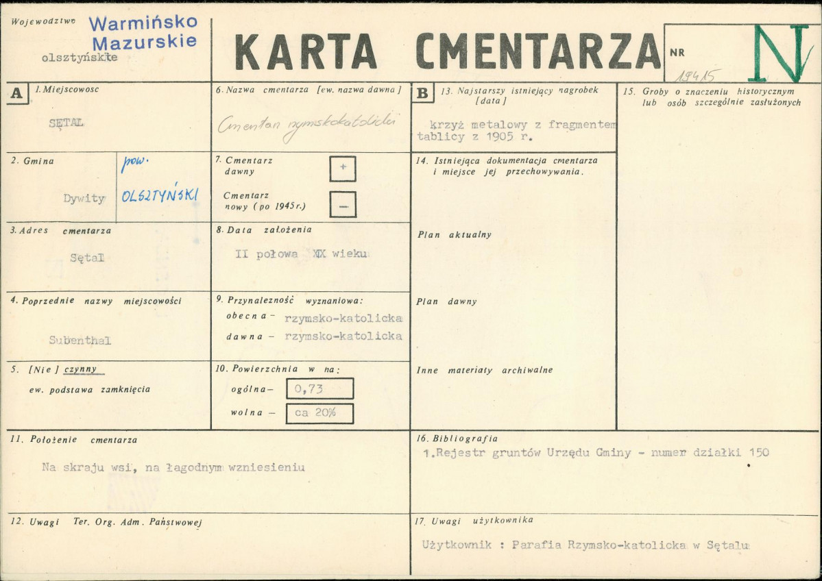 Karta cmentarza, skan nr 1
