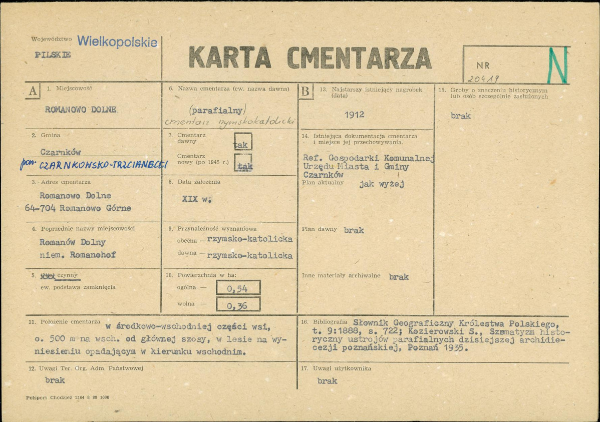 Karta cmentarza, skan nr 1