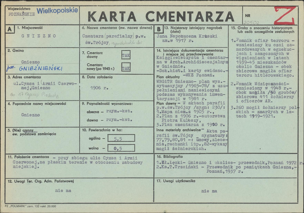 Karta cmentarza, skan nr 1